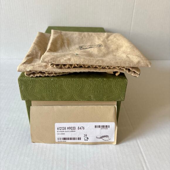 Gucci Kika Interlocking GG Web Stripe Flat Thong Sandals Red Green Size EU 38 - Picture 11 of 12